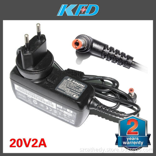 Laptop Adapter 20V 2A 40W Mini Netbook Charger Wall Plug